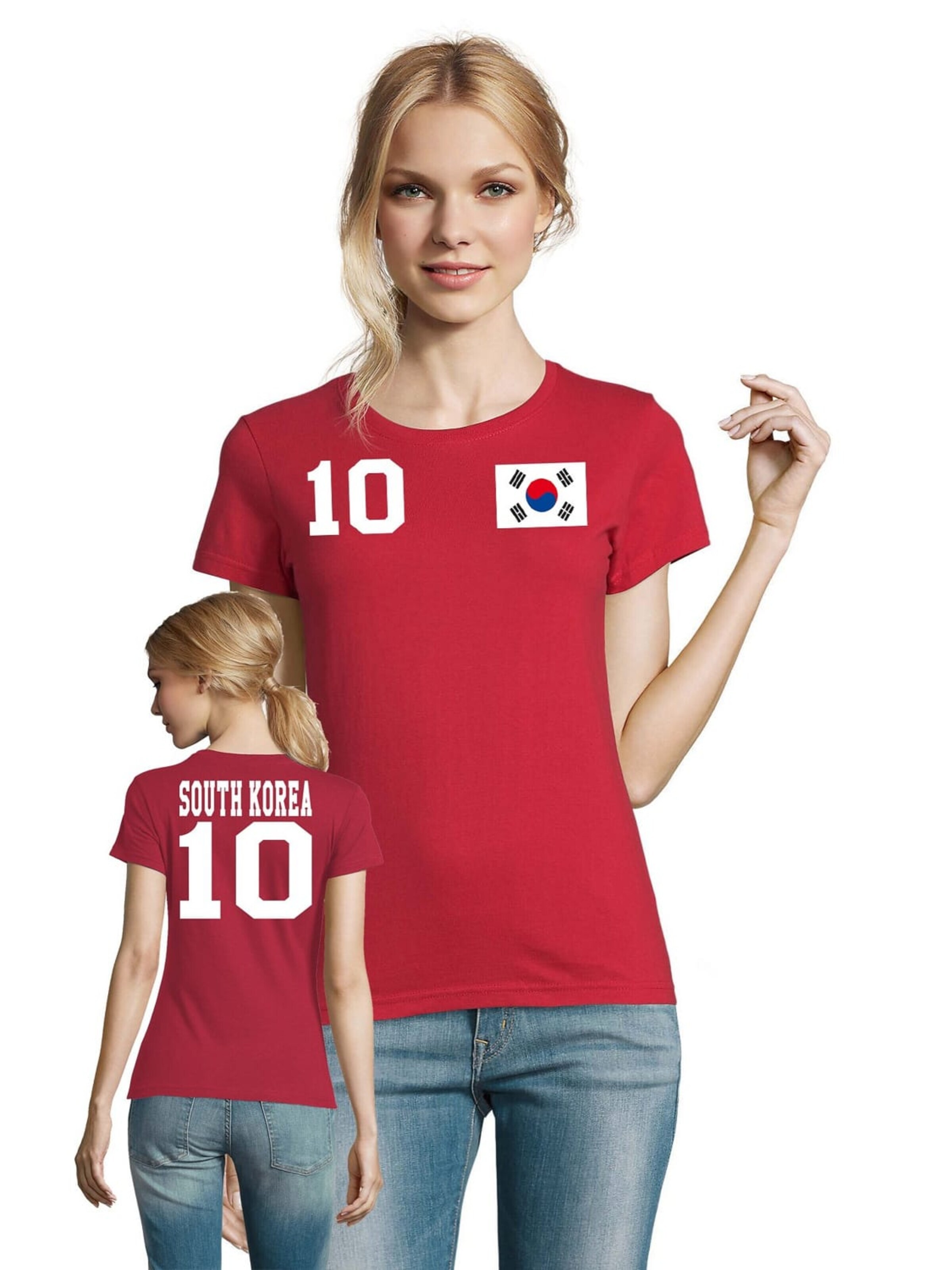 Blondie & Brownie Shirt 'Südkorea'‌‌‌‌‌‌ in Weiß: Vorderseite
