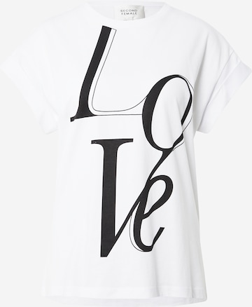 SECOND FEMALE Shirt 'Love' in Wit: voorkant