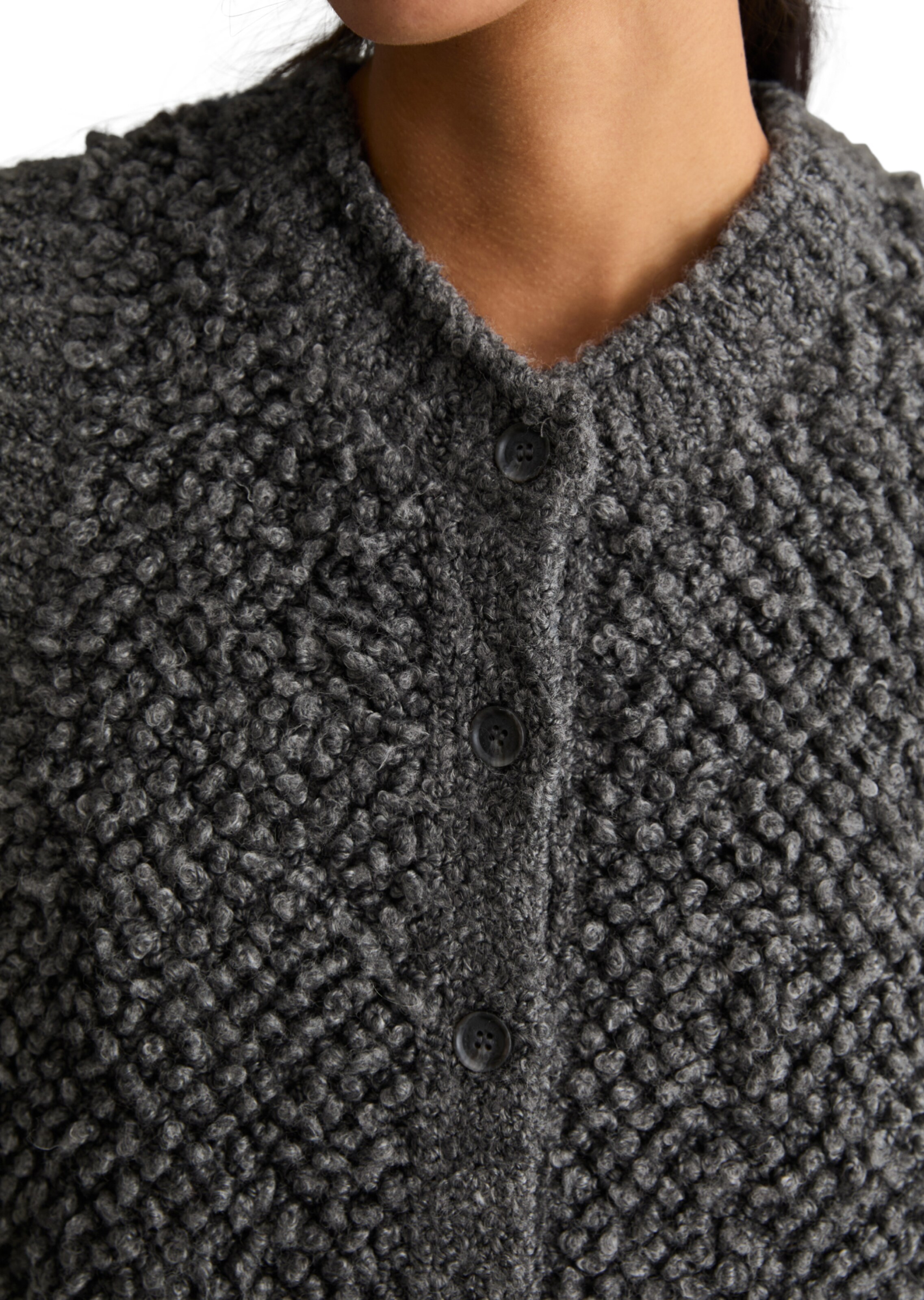 Marc O'Polo DENIM Gebreide bodywarmer in Grijs: voorkant