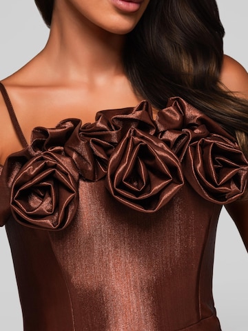 Ombre Abendkleid in Braun: Vorderseite