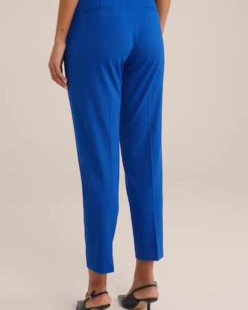 WE Fashion Slimfit Bukser med fals i blå