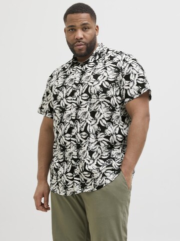Jack & Jones Plus Comfort fit Overhemd in Zwart: voorkant