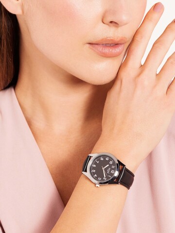 Lucardi Analoog horloge 'Klassisch' in Zwart: voorkant