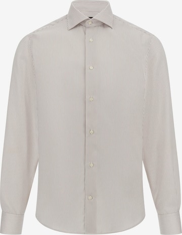 Coupe slim Chemise Boggi Milano en beige : devant