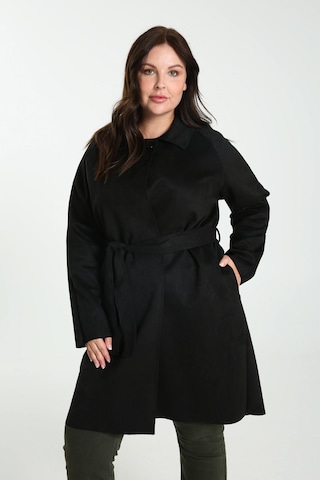 Paprika Between-Seasons Coat in Black: front