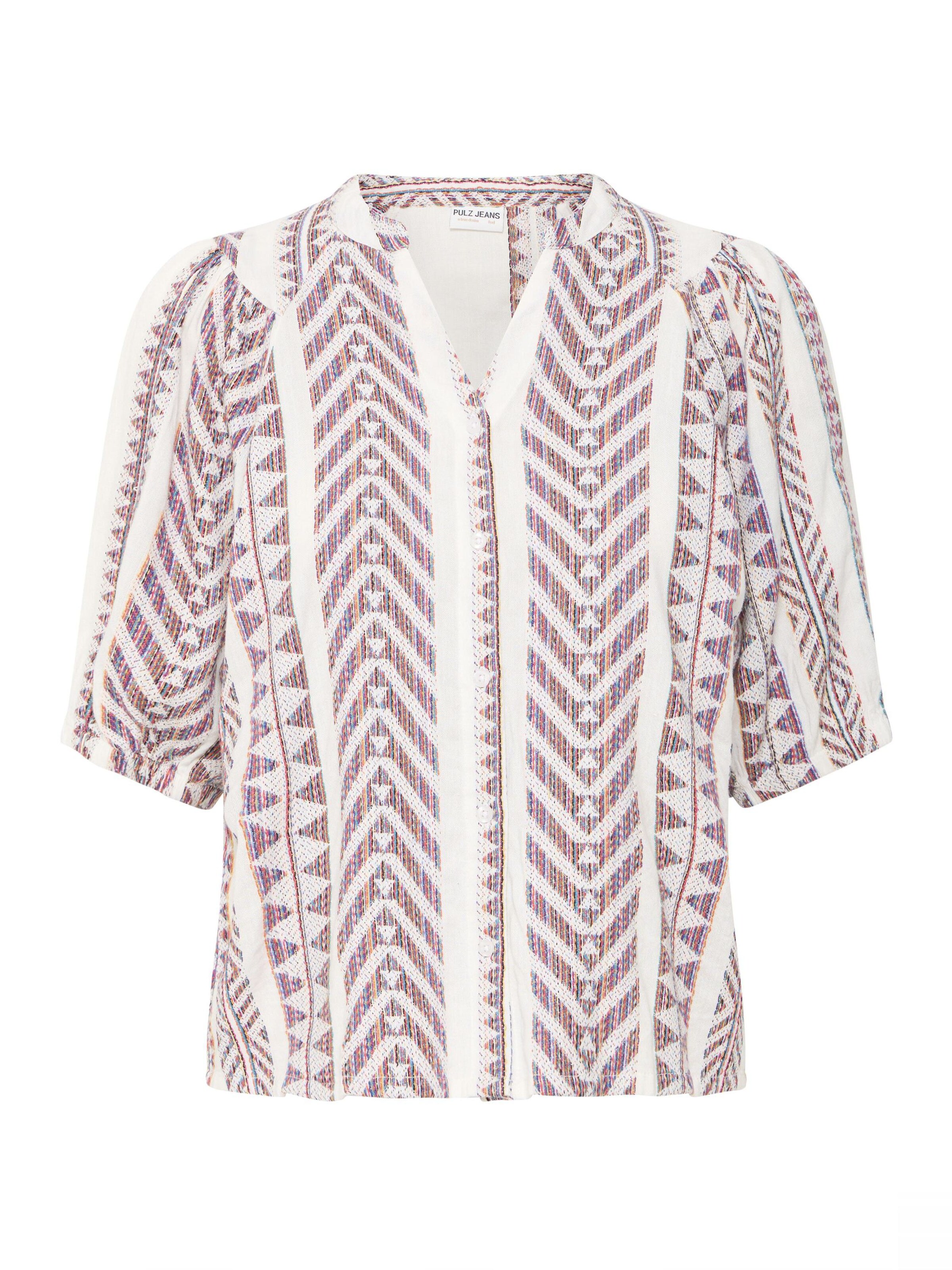 PULZ Jeans Blouse 'LEZIA' in White: front