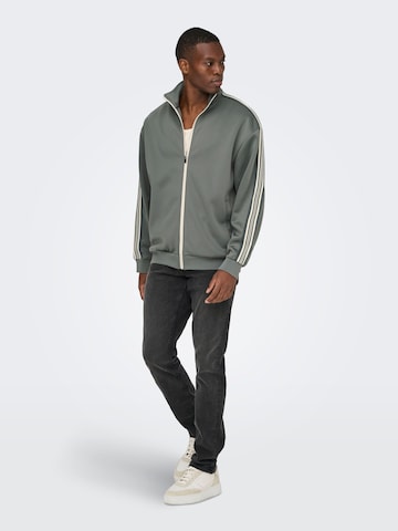 Only & Sons Sweatvest 'ONSRiber' in Grijs