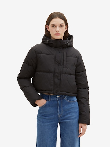 TOM TAILOR DENIM Winter jacket in Black: front