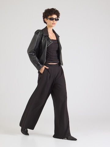 Tally Weijl Широкий Брюки со складками в Черный