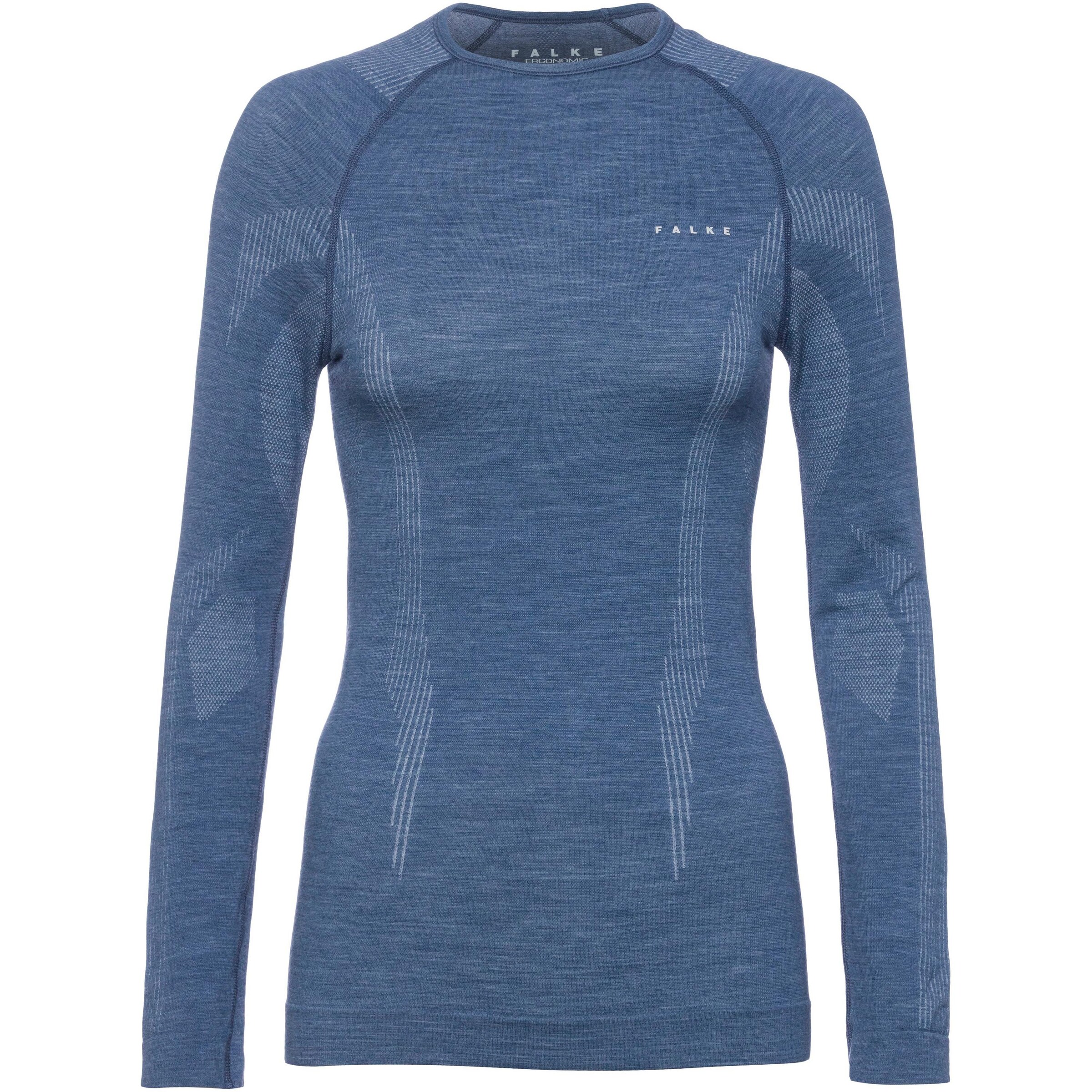 FALKE Funktionsshirt 'Wool Tech' in Blau: Vorderseite