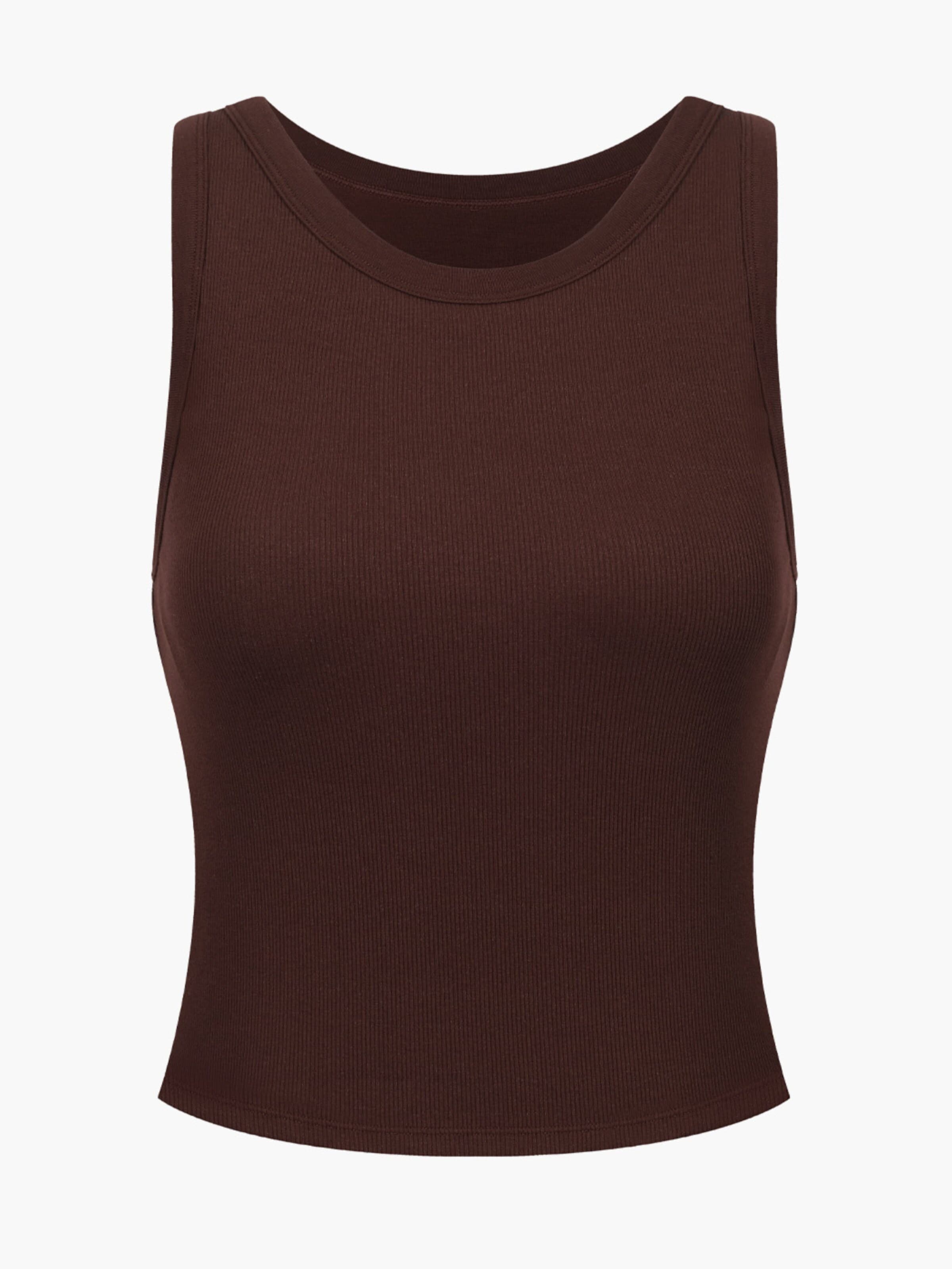 cfab (formerly creamy fabrics) Topp 'Tank Bratop' i brun: framsida