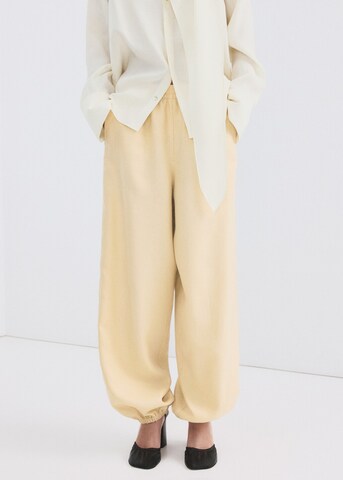 MANGO Loose fit Pants 'Jasmine' in Beige: front