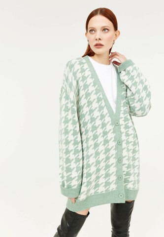 TOPTOP STUDIO Knit Cardigan in Green: front