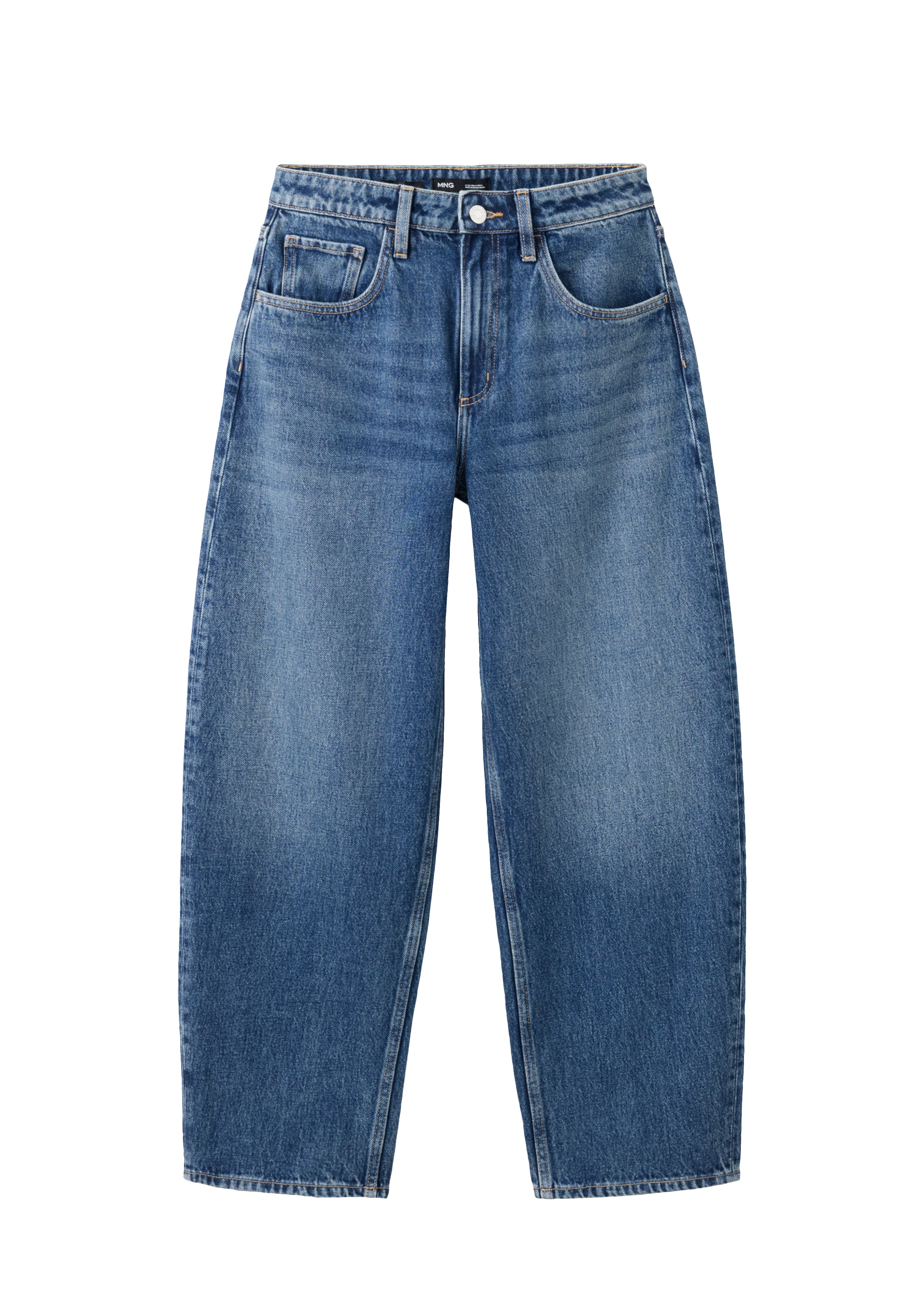 MANGO - Barrel Vaquero 'BET' en azul: frente