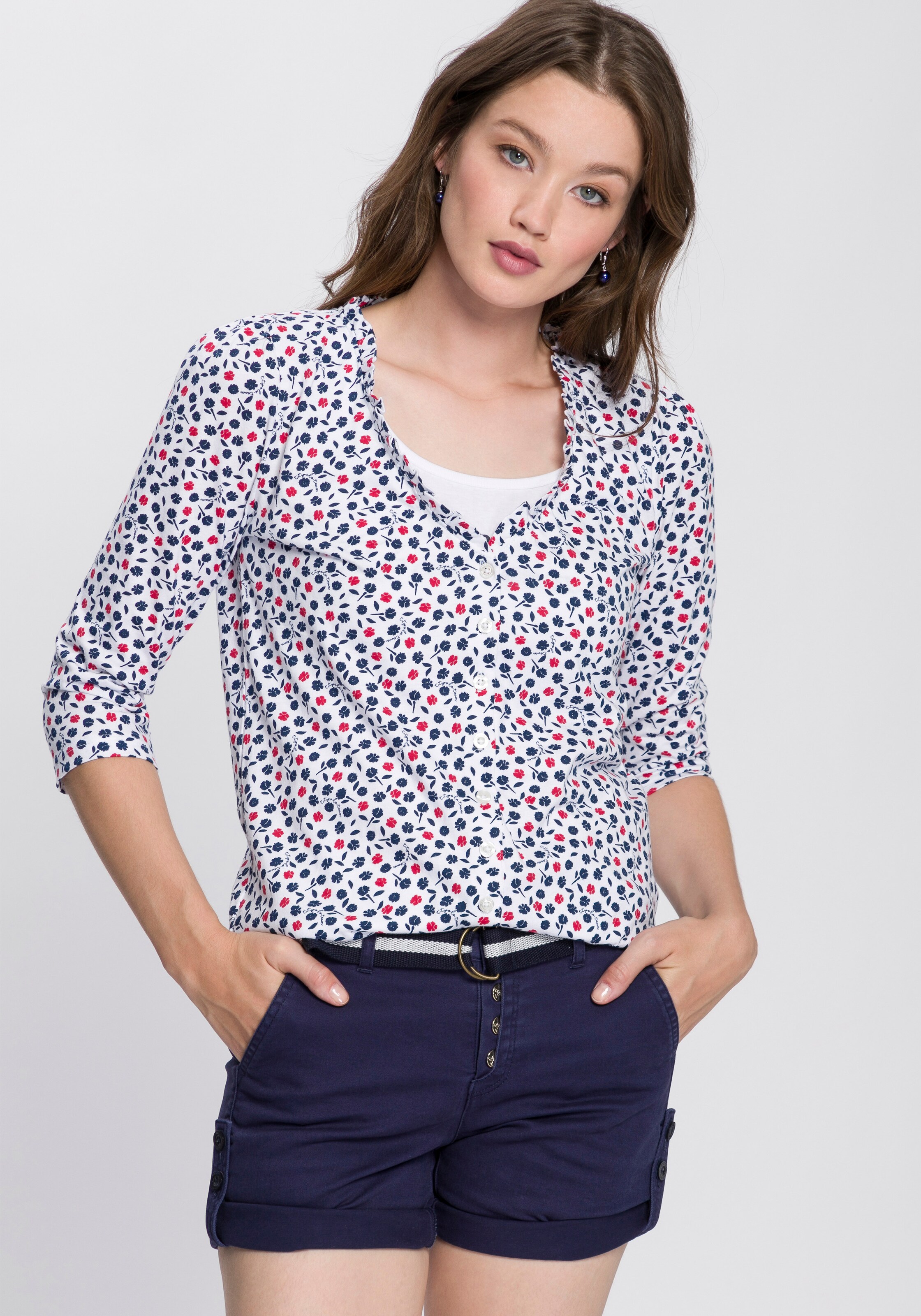Frauen Shirts & Tops Tom Tailor Polo Team Bluse + Top in Weiß - CN15475
