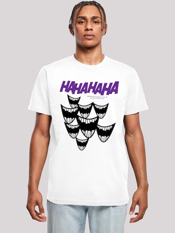 T-Shirt 'DC Comis Superhelden Batman Joker Smile' F4NT4STIC en blanc : devant