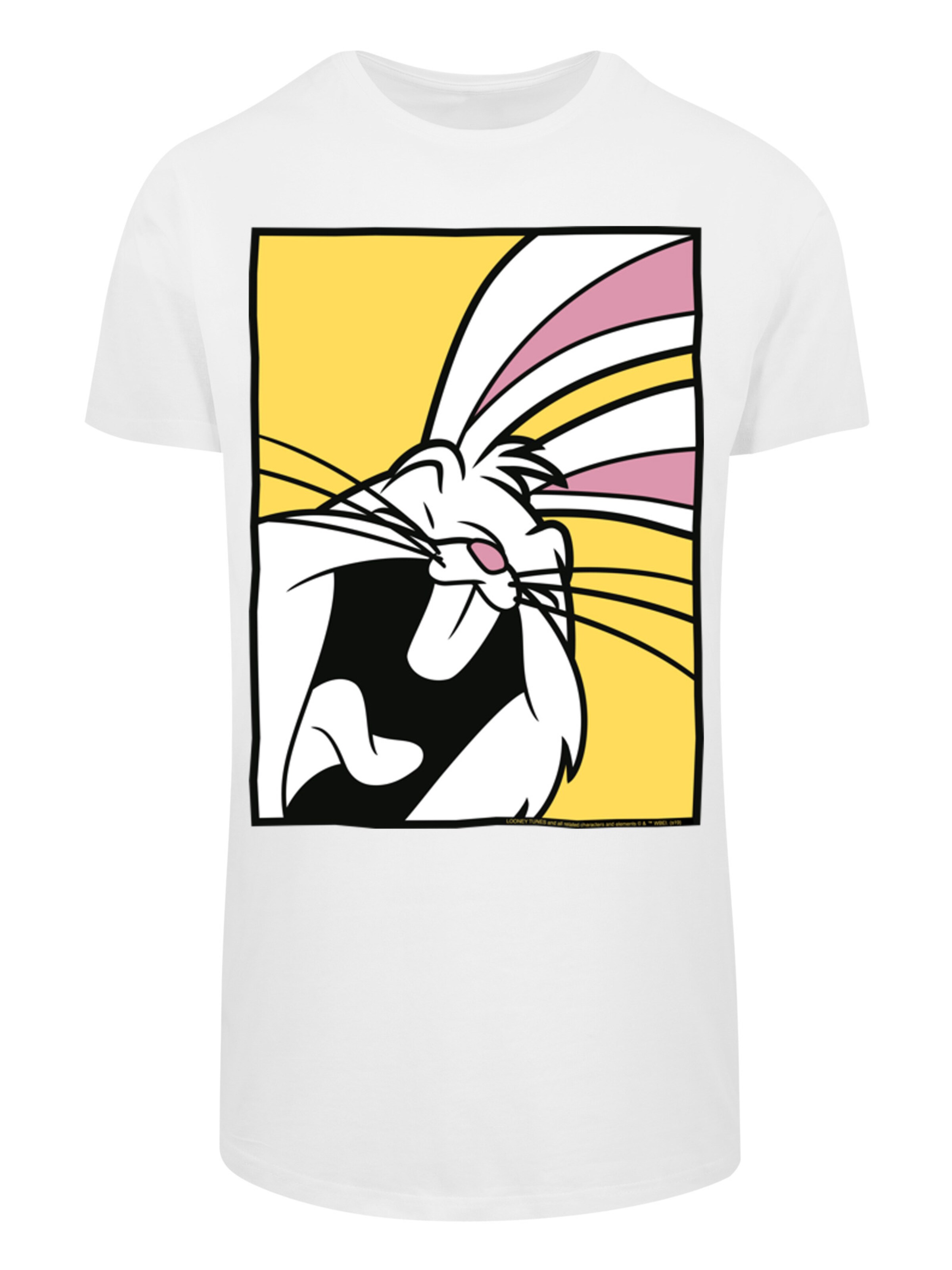 T-Shirt 'Looney Tunes Bugs Bunny Laughing' F4NT4STIC en blanc : devant
