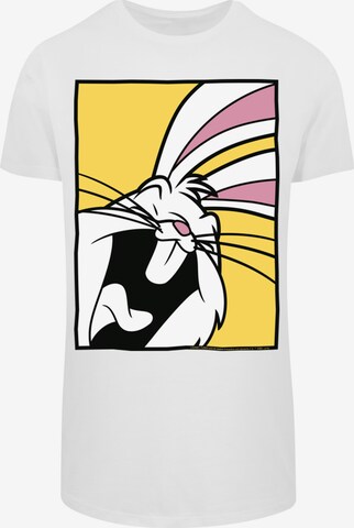 F4NT4STIC Shirt 'Looney Tunes Bugs Bunny Laughing' in Wit: voorkant