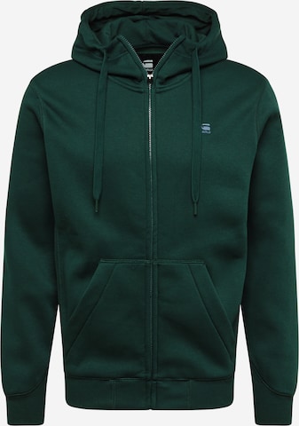 G-Star RAW - Sudadera con cremallera 'Premium Core' en verde: frente