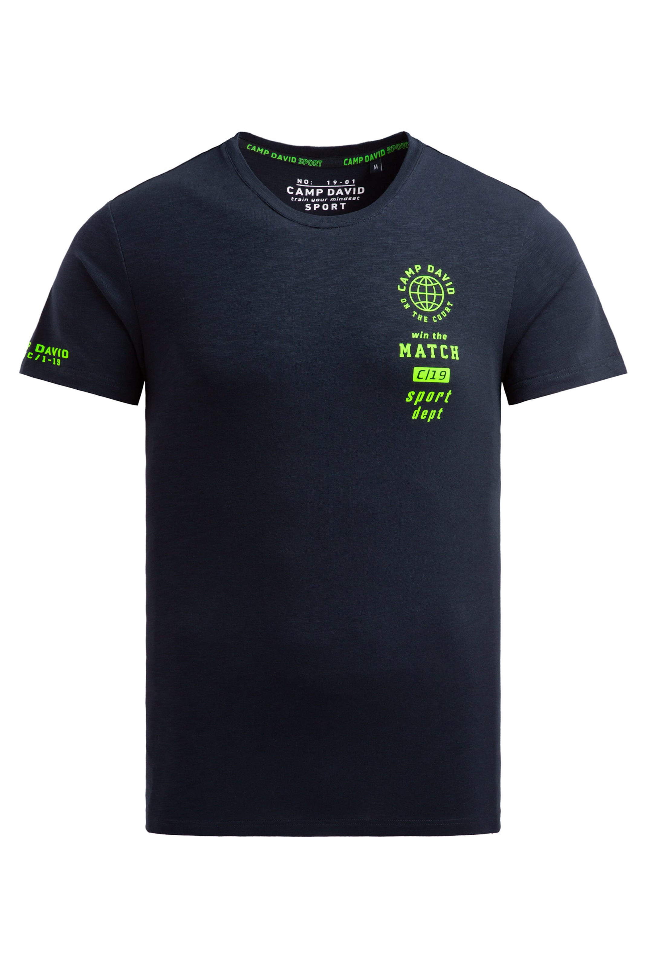 CAMP DAVID Shirt in Navy / Neon green, Item view