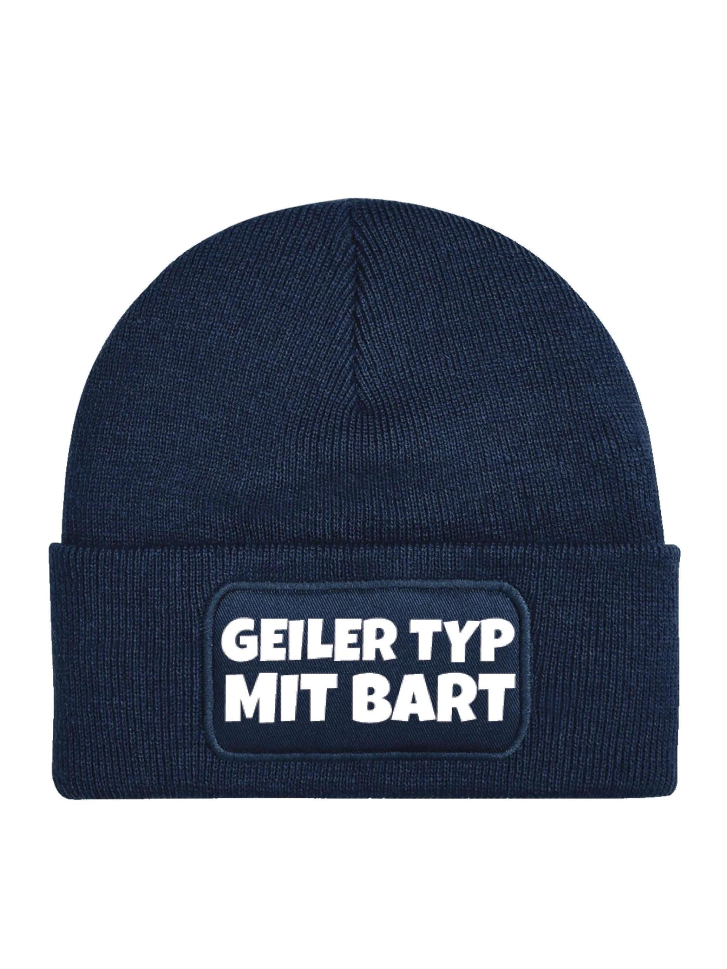 Youth Designz Mütze 'Geiler Typ mit Bart'‌‌‌‌‌‌‌‌ in Blau: Vorderseite