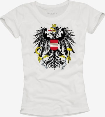 MAKAYA Shirt 'AT-Adler groß' in White: front
