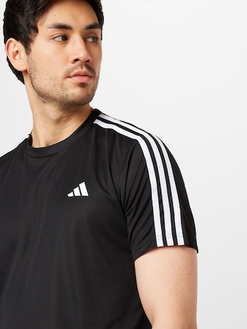 ADIDAS PERFORMANCE Performance Shirt 'Train Essentials 3-Stripes ' in Black