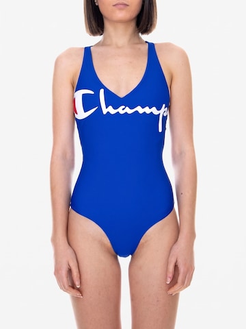Champion Klasyczny Strój kąpielowy 'Logo Swim Suit' w kolorze niebieski
