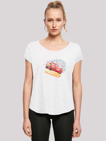 T-shirt 'Cars Lightning McQueen' F4NT4STIC en blanc : devant