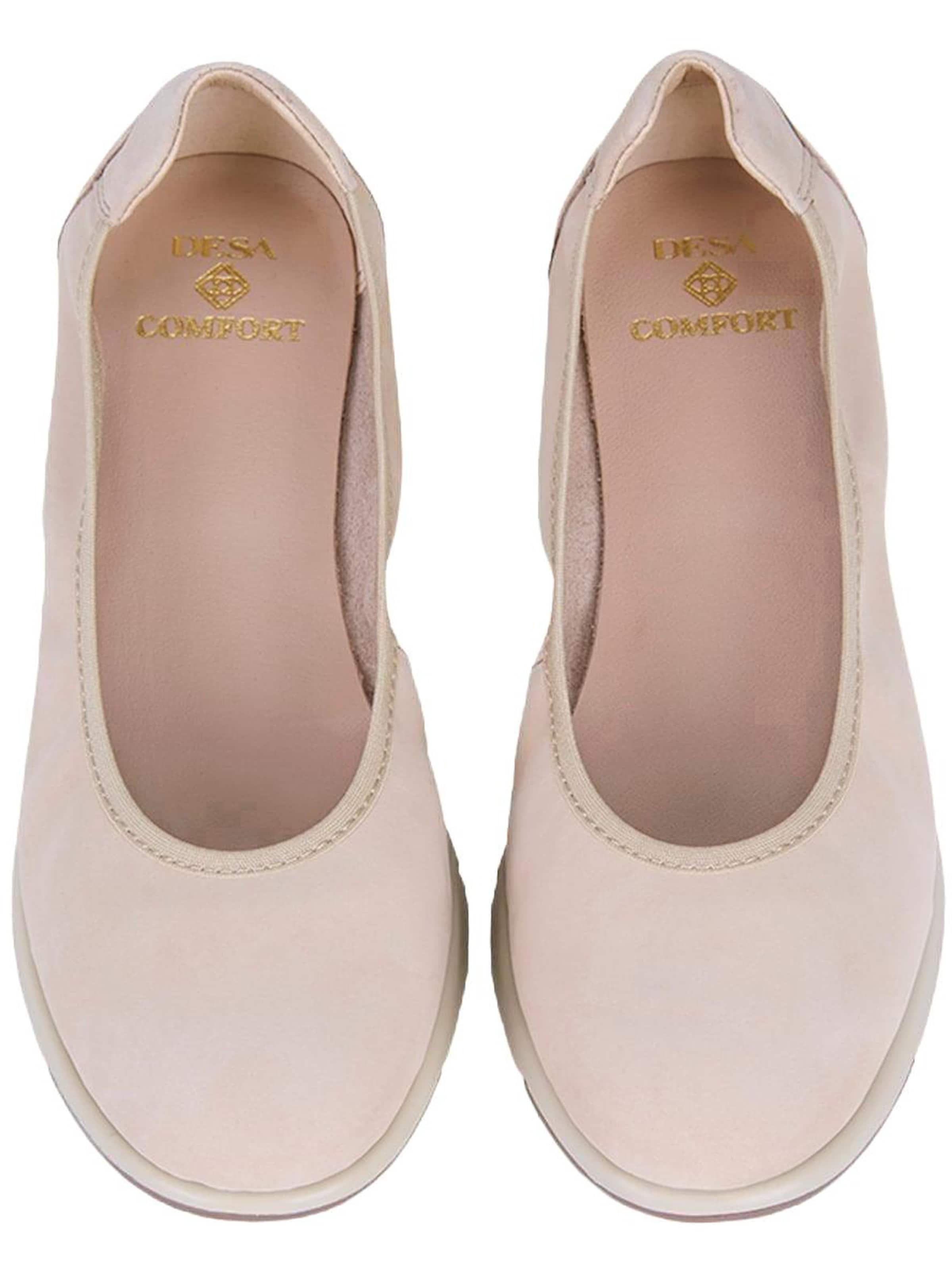 Desa - Bailarina 'DESA Damen DesaComfort Ballerinas aus Nubukleder' en beige