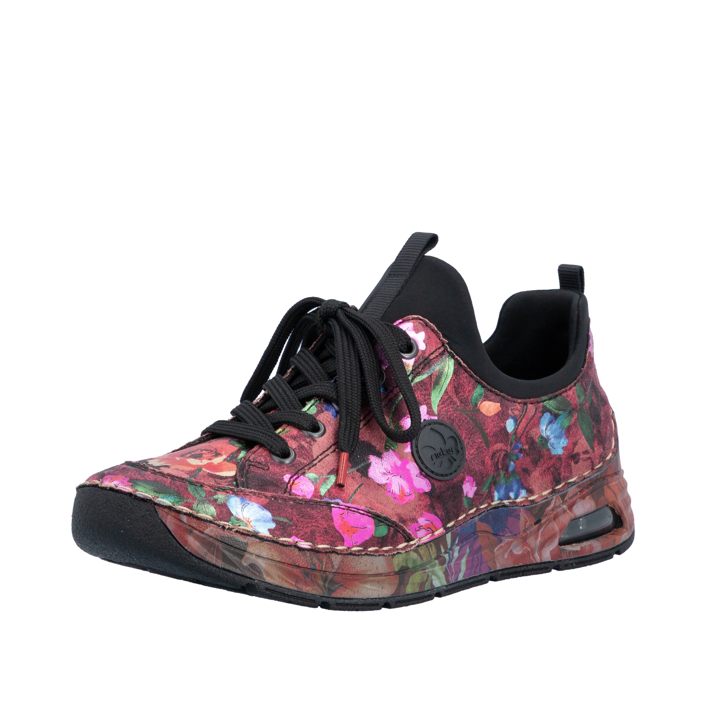 Baskets basses Rieker en rose : devant