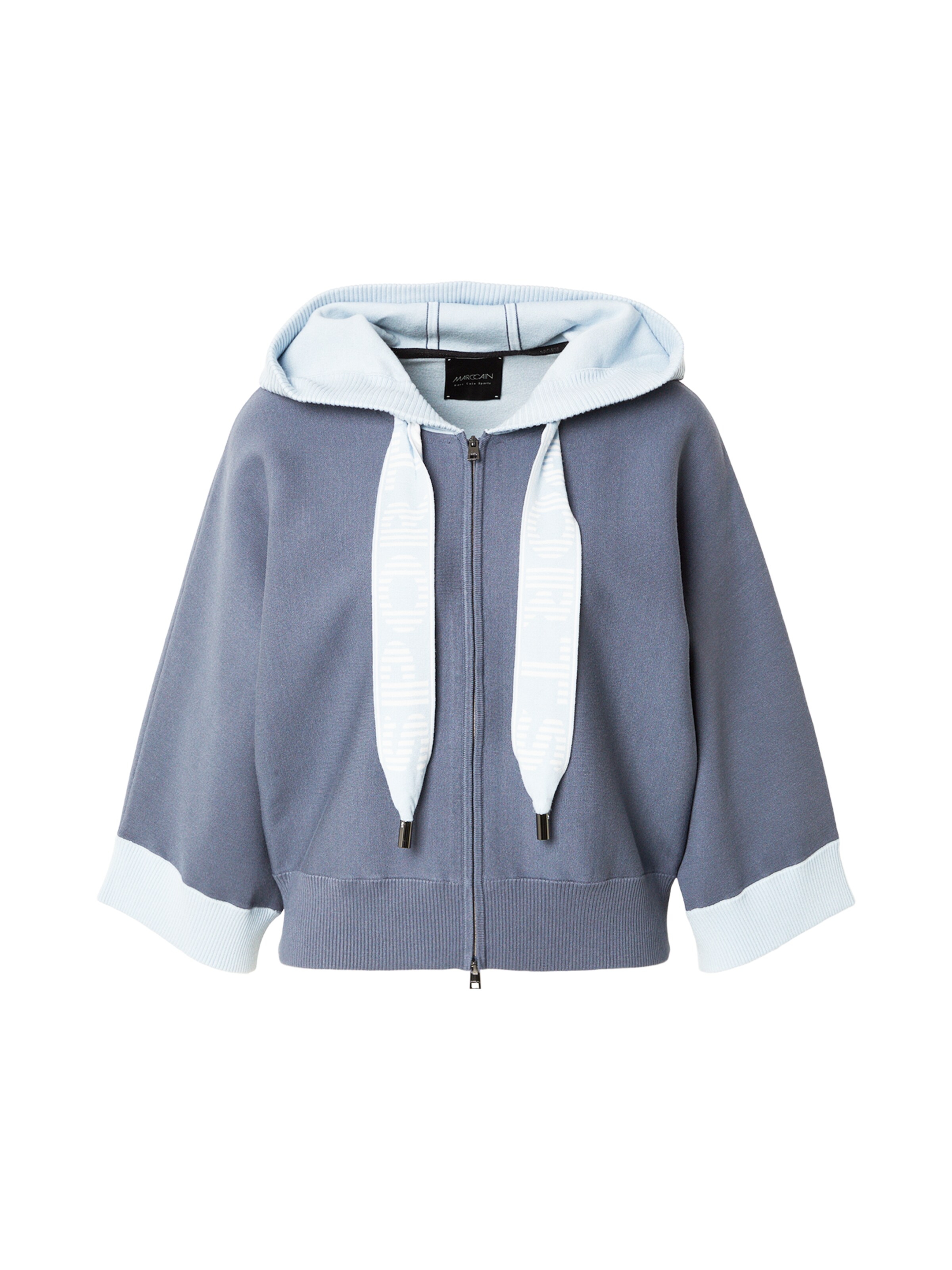 Marc Cain Gebreid vest in XS in de kleur Lichtblauw / Basaltgrijs / Wit, Productweergave