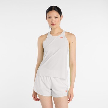 new balance - Top 'Race Day' em branco: frente