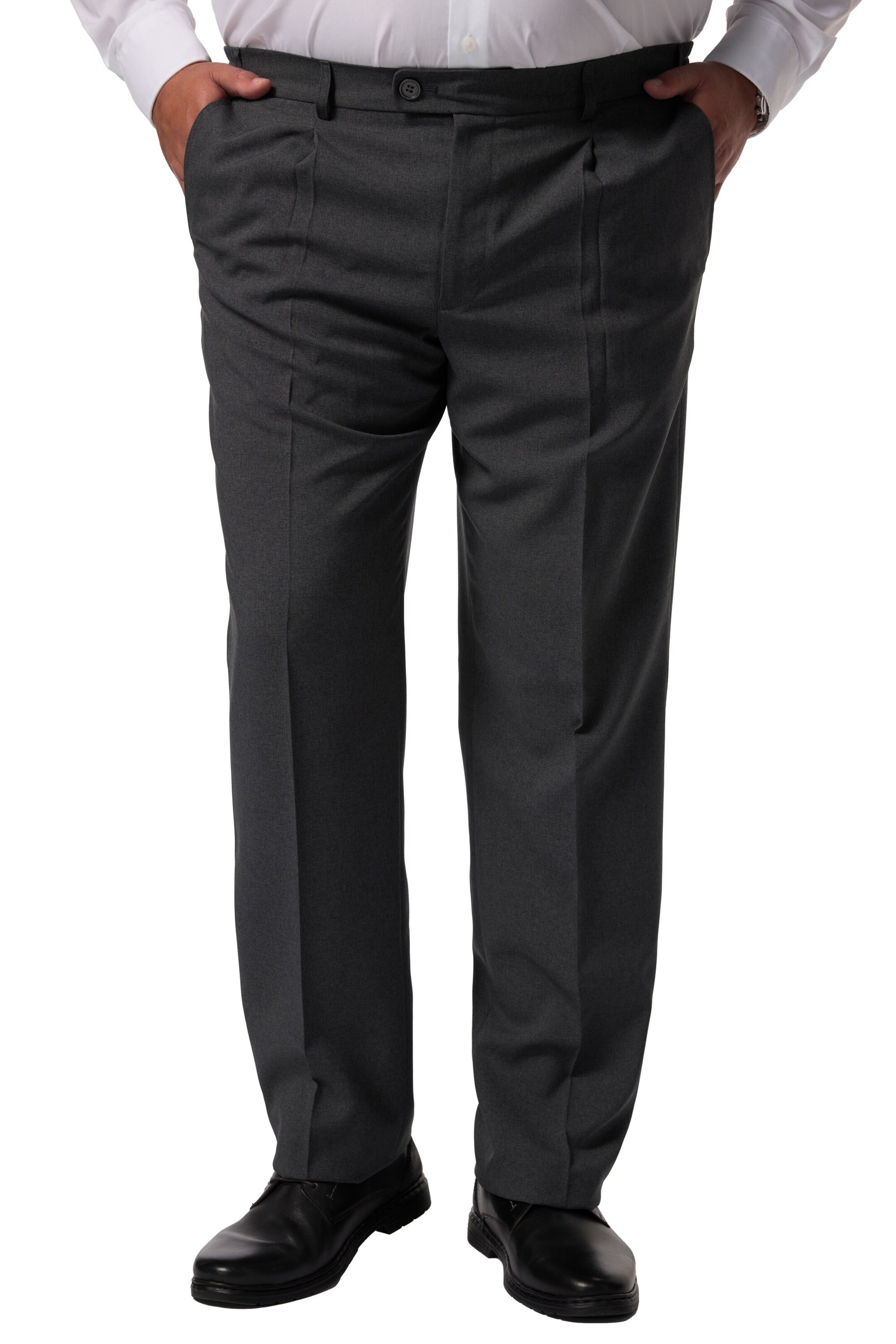 Men Plus Regular Pantalon in Grijs: voorkant
