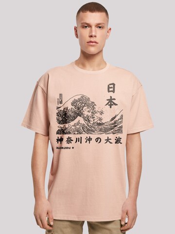 F4NT4STIC Shirt 'Kanagawa Welle Japan' in Beige: voorkant
