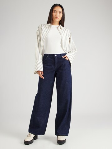 Wide leg Jeans de la NA-KD pe albastru
