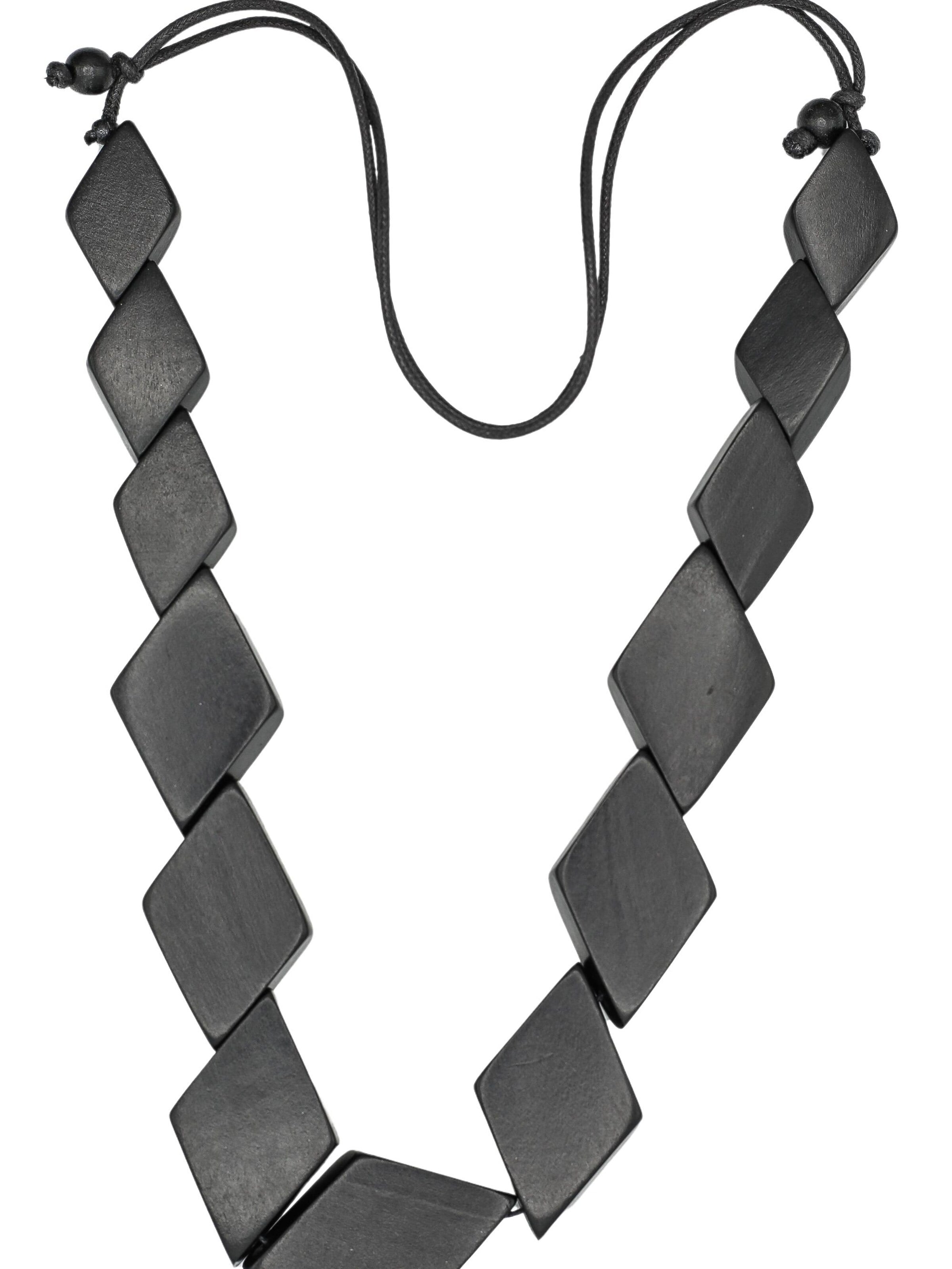 COLLEZIONE ALESSANDRO Necklace 'Raute' in Black: front
