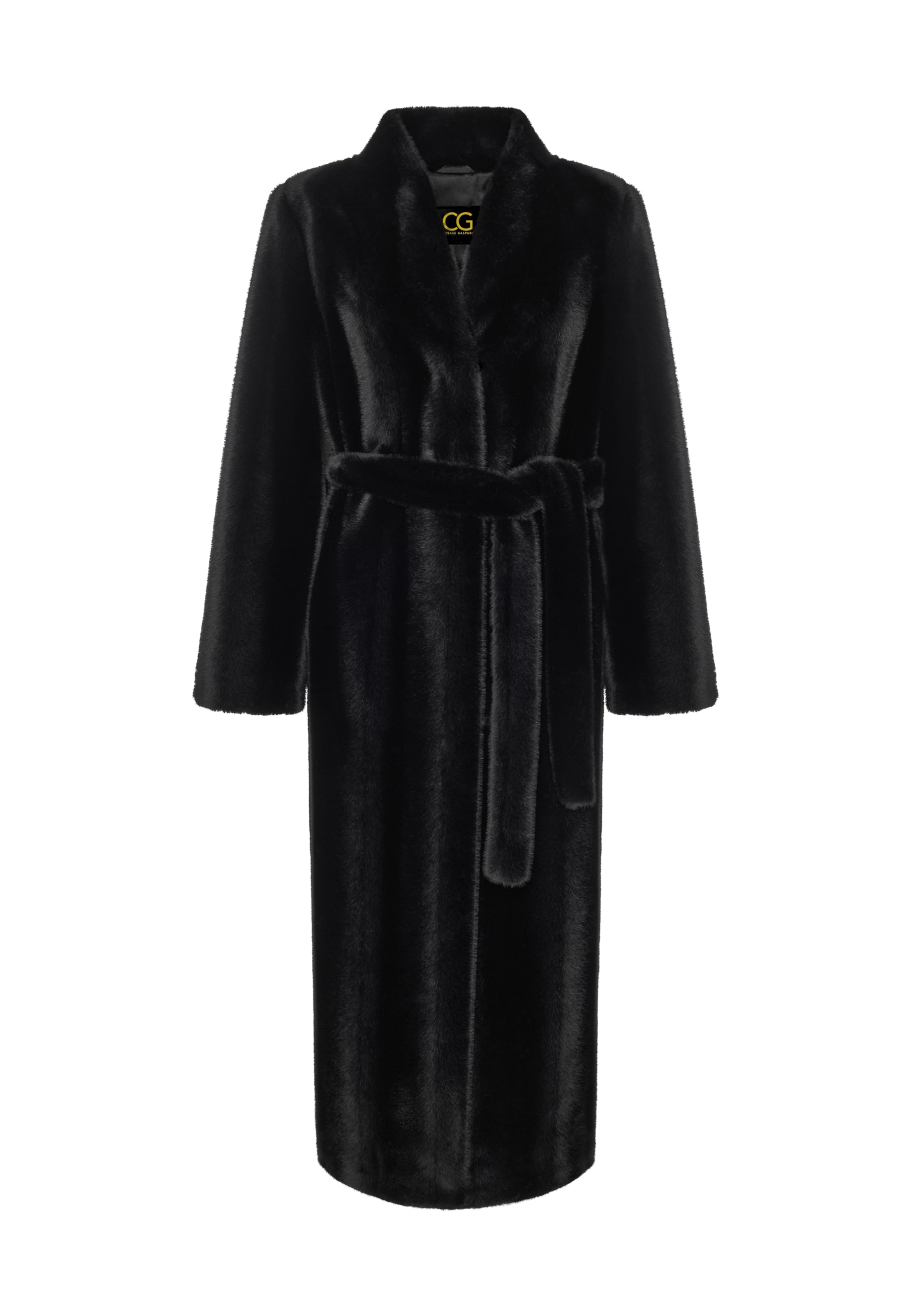 CESARE GASPARI Mantel in Schwarz: Vorderseite