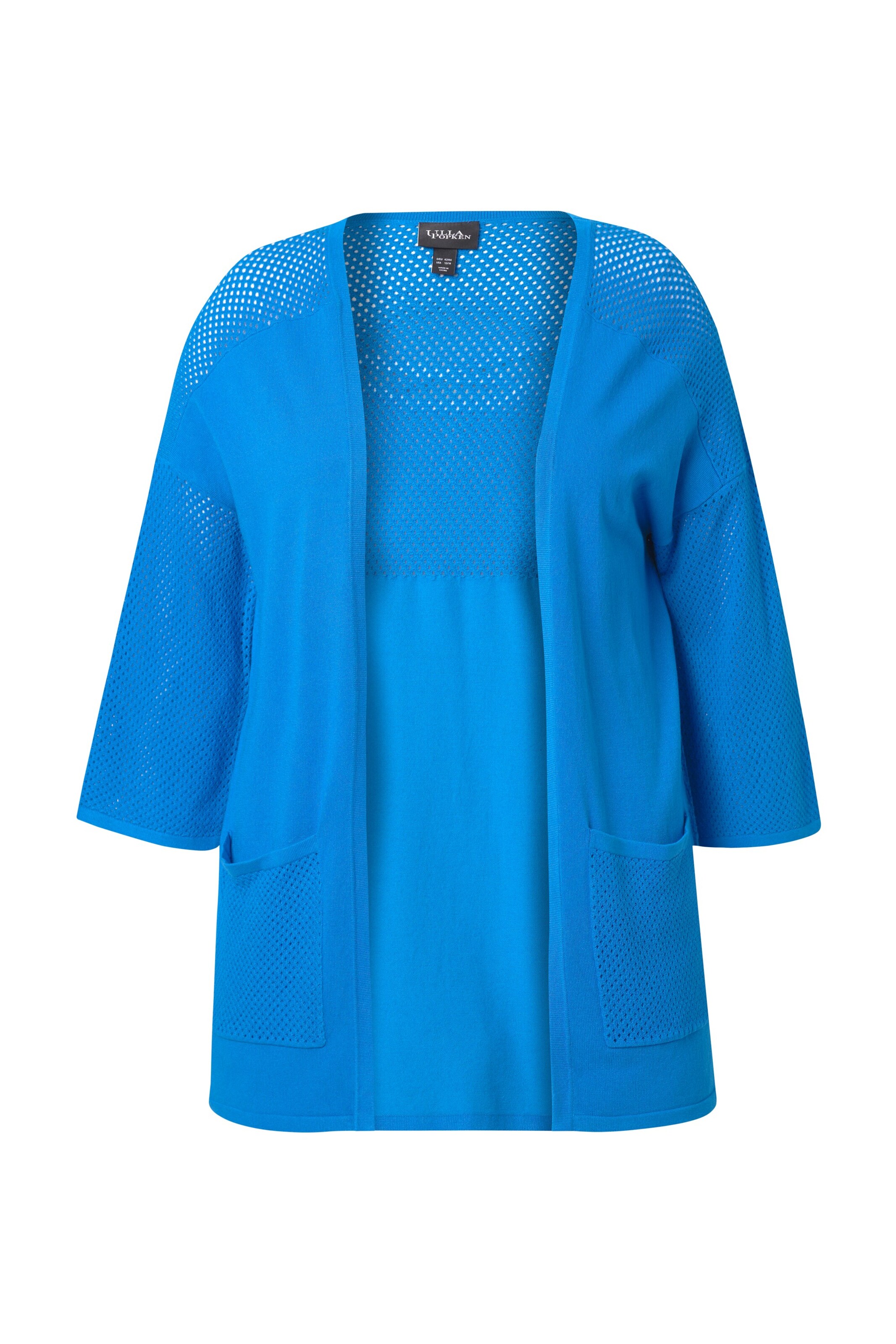 Cardigan Ulla Popken en bleu : devant