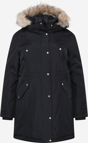 Vero Moda Curve Winterparka 'TROK' in Zwart: voorkant