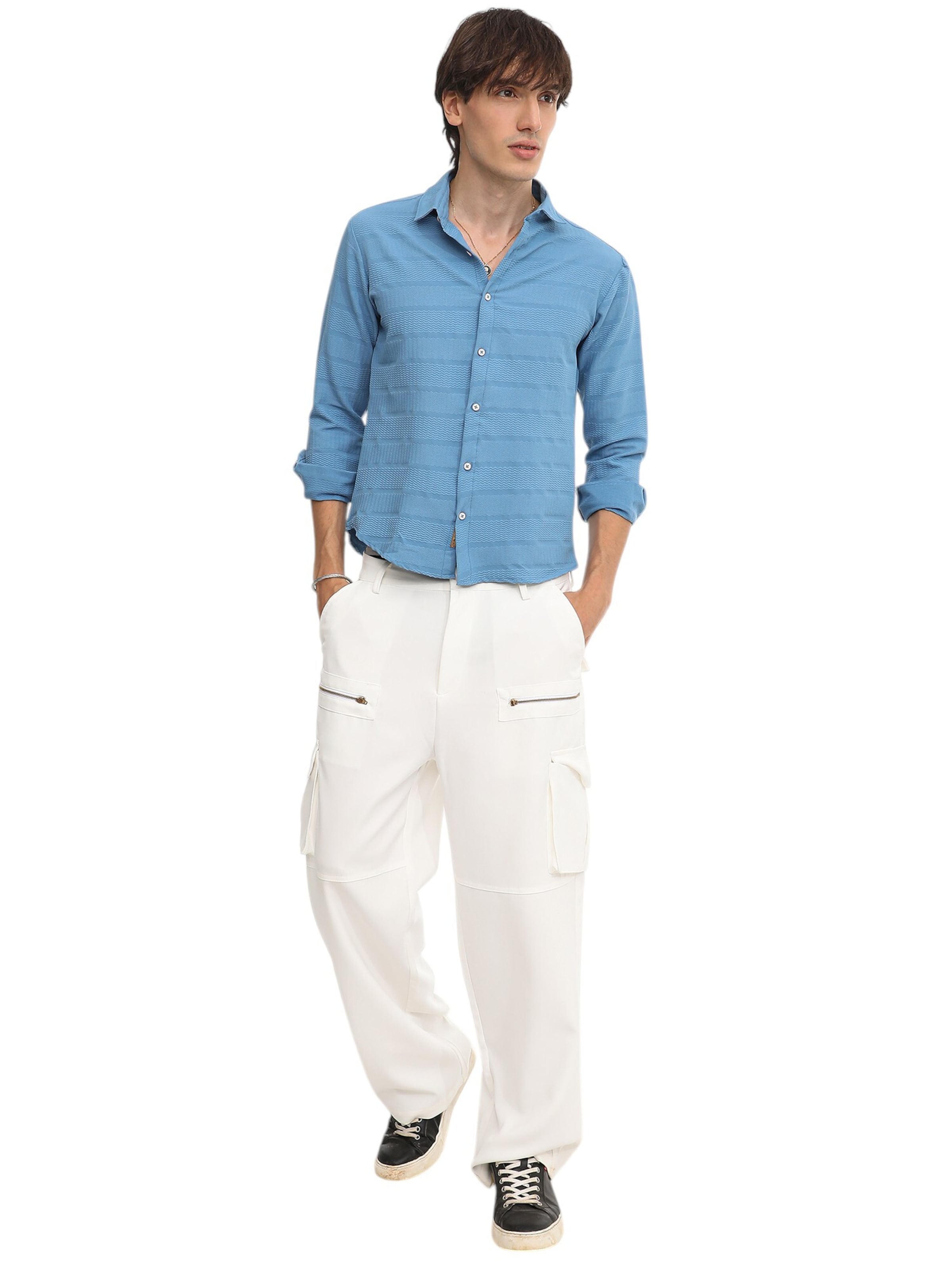 Campus Sutra Regularny krój Koszula 'Thrud' w kolorze niebieski