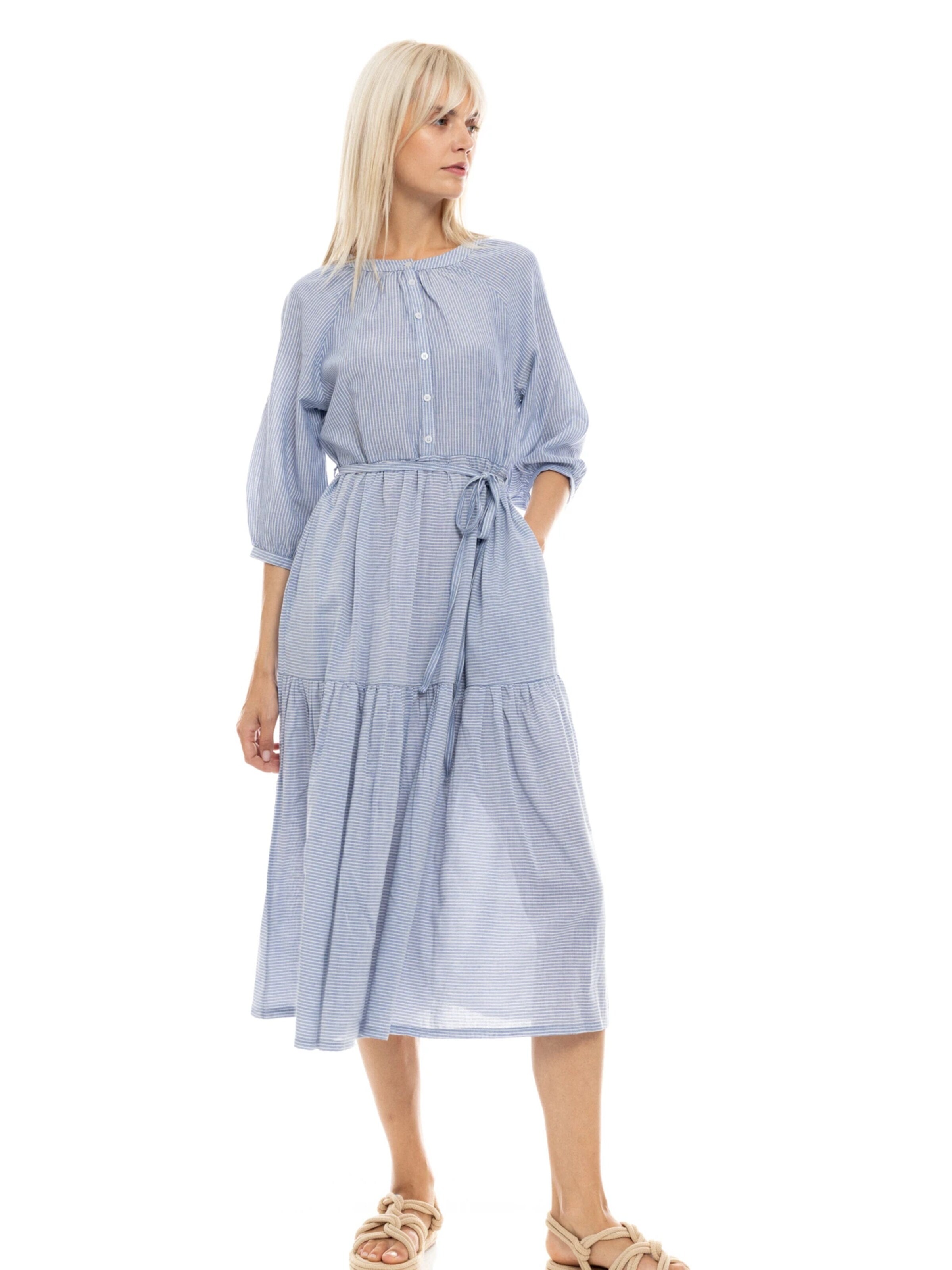 Abito estivo 'BEACHWEAR BLUE STRIPE LONG' di Pink Label in blu