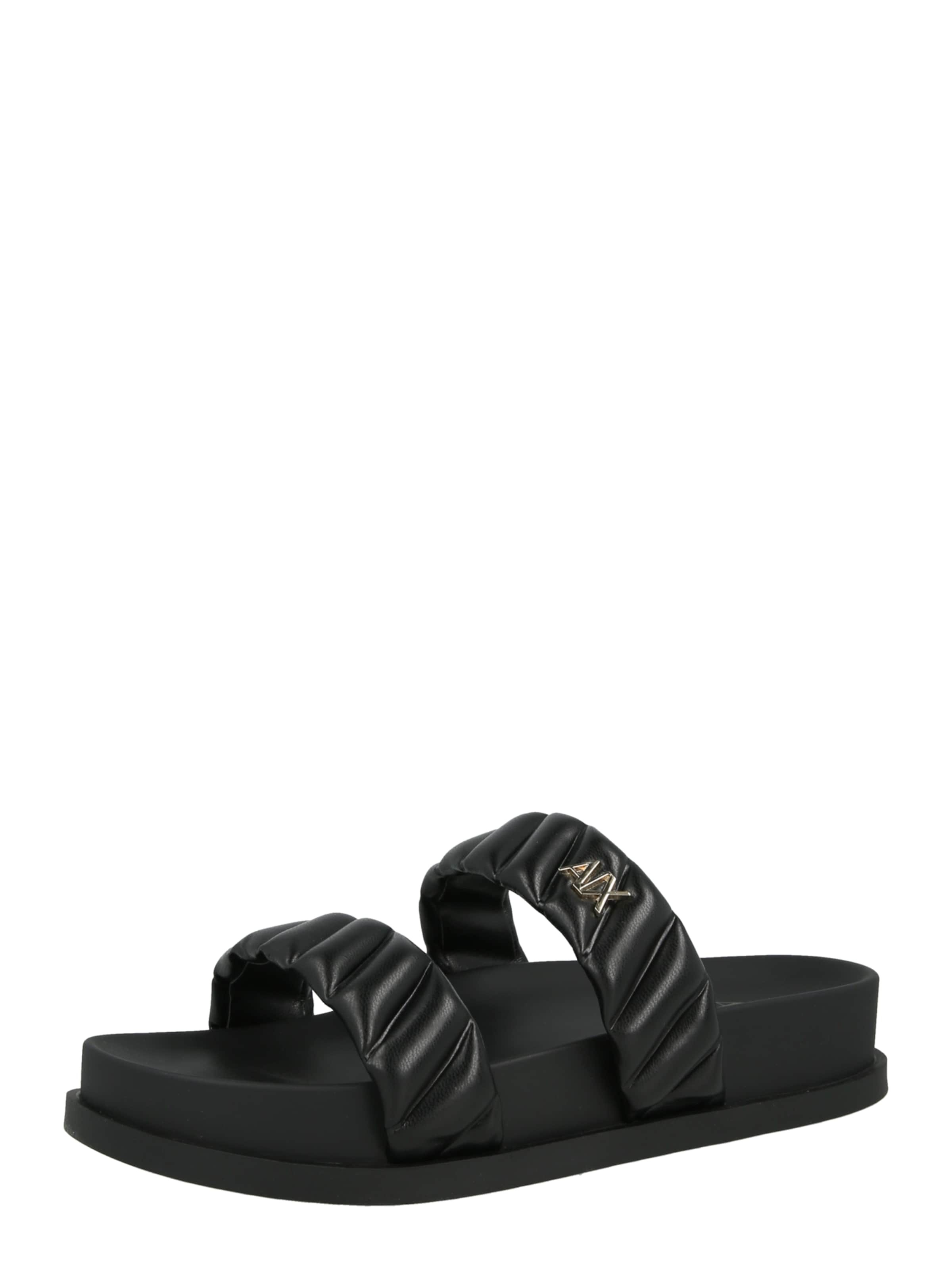 ARMANI EXCHANGE Muiltjes 'FEBE' in Zwart: voorkant