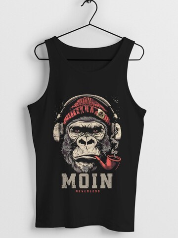 Neverless Shirt 'Moin Monkey Anker' in Black