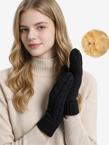 Magicshe Hand Warmers 'Strick Winterhandschuhe mit Fleecefutter Warm Weich' in Black: front