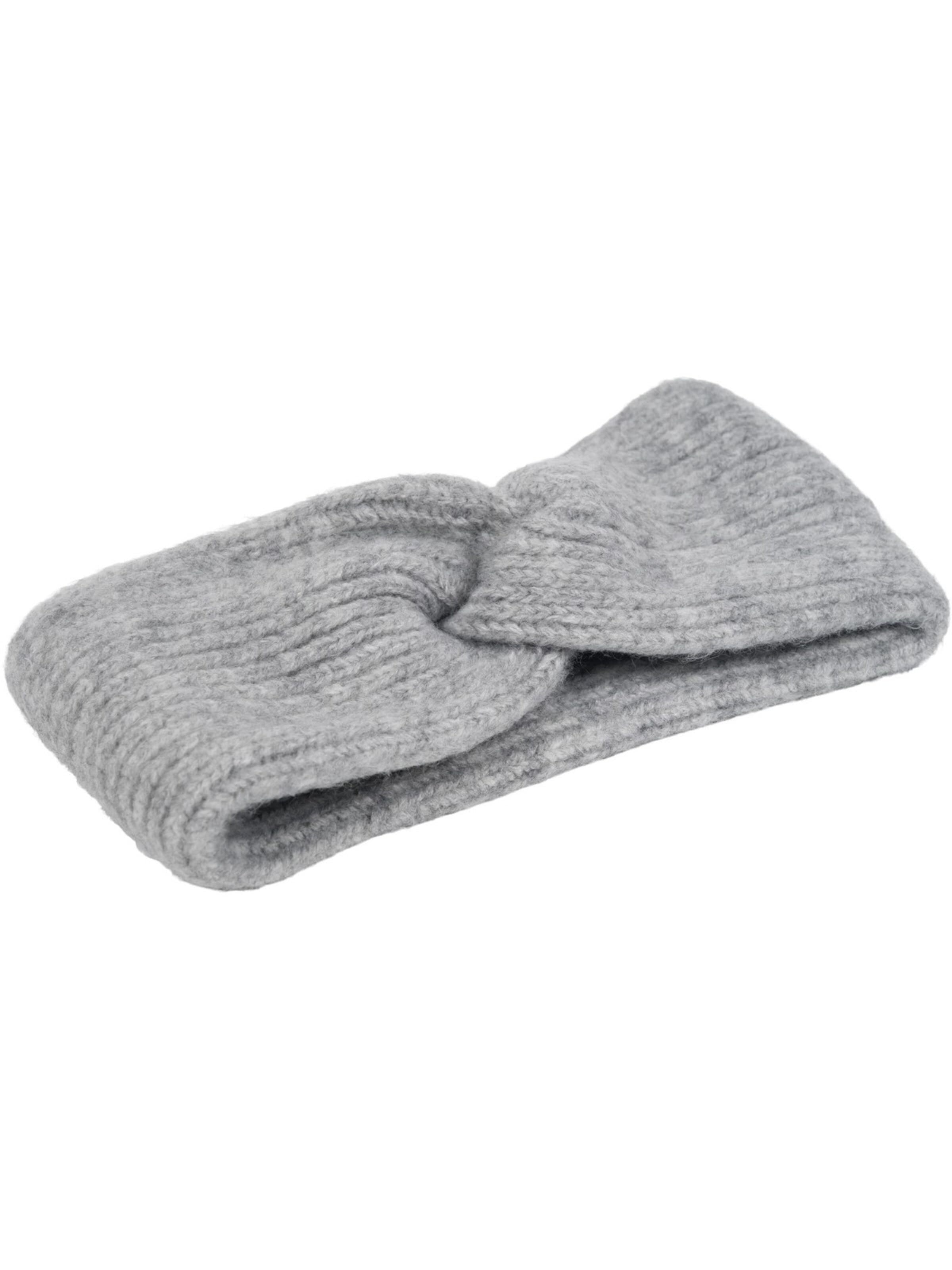 styleBREAKER Headband 'Strick Stirnband Rippenmuster Twist Knoten' in Grey: front