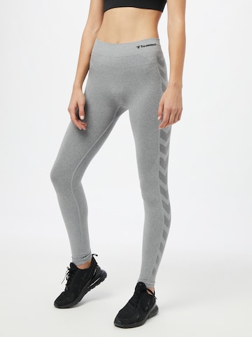 Hummel Skinny Sportbroek 'Ci' in Grijs: voorkant