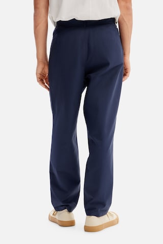 Desigual Regular Bundfaltenhose in Blau