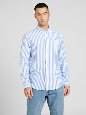 JACK & JONES Regular fit Button Up Shirt 'MAZE' in Blue: front