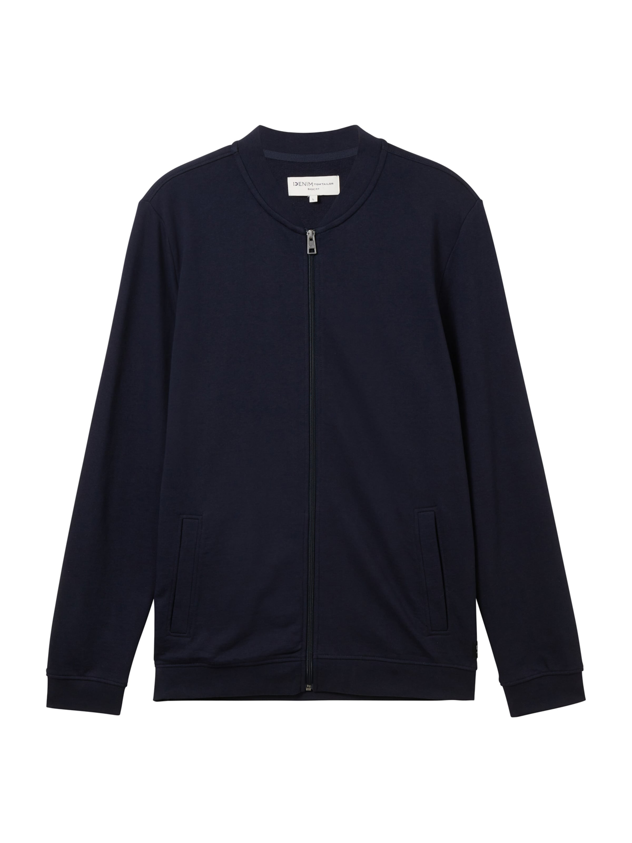 TOM TAILOR DENIM Zip-Up Hoodie in Blue: front